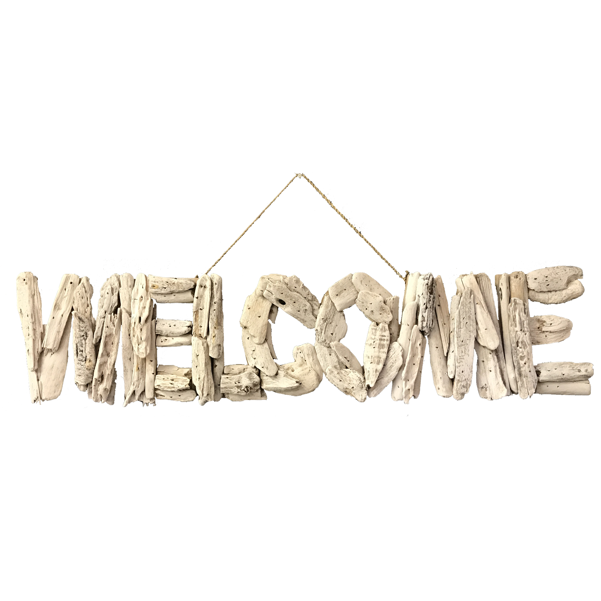 Driftwood word "WELCOME"