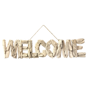 Driftwood word "WELCOME"