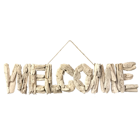 Driftwood word "WELCOME"