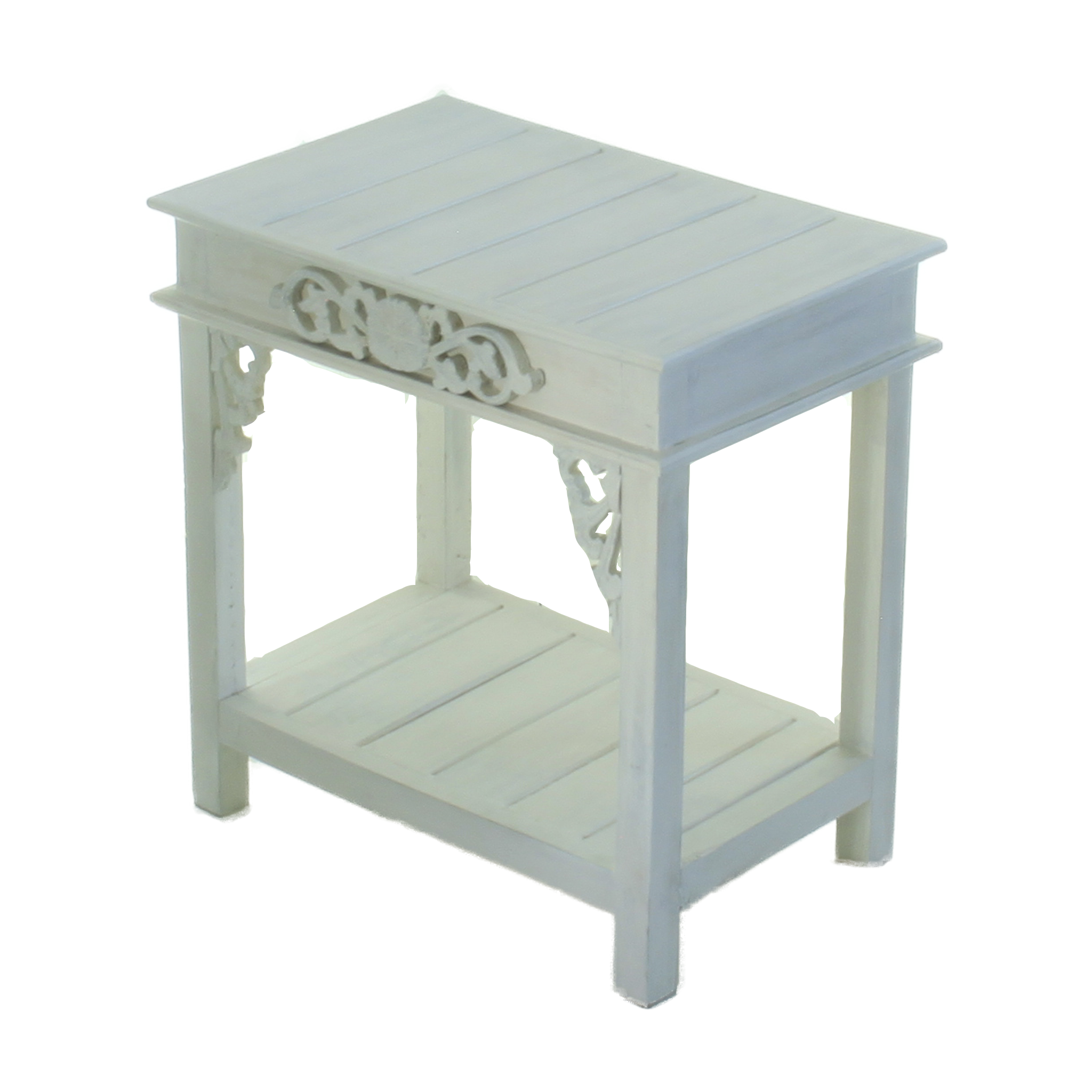Beach Cottage Hall Table with Carving