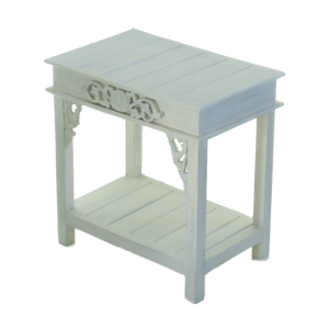 Beach Cottage Hall Table with Carving