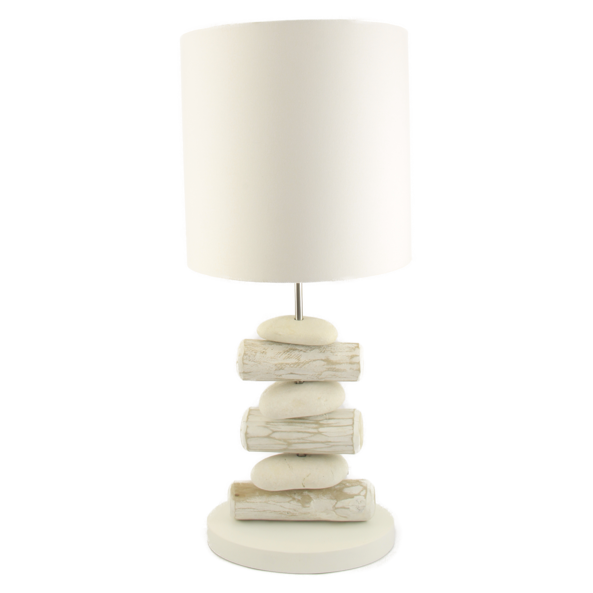 Table Lamp Pebble and Whitewashed Stick