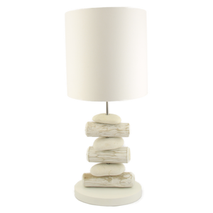 Table Lamp Pebble and Whitewashed Stick