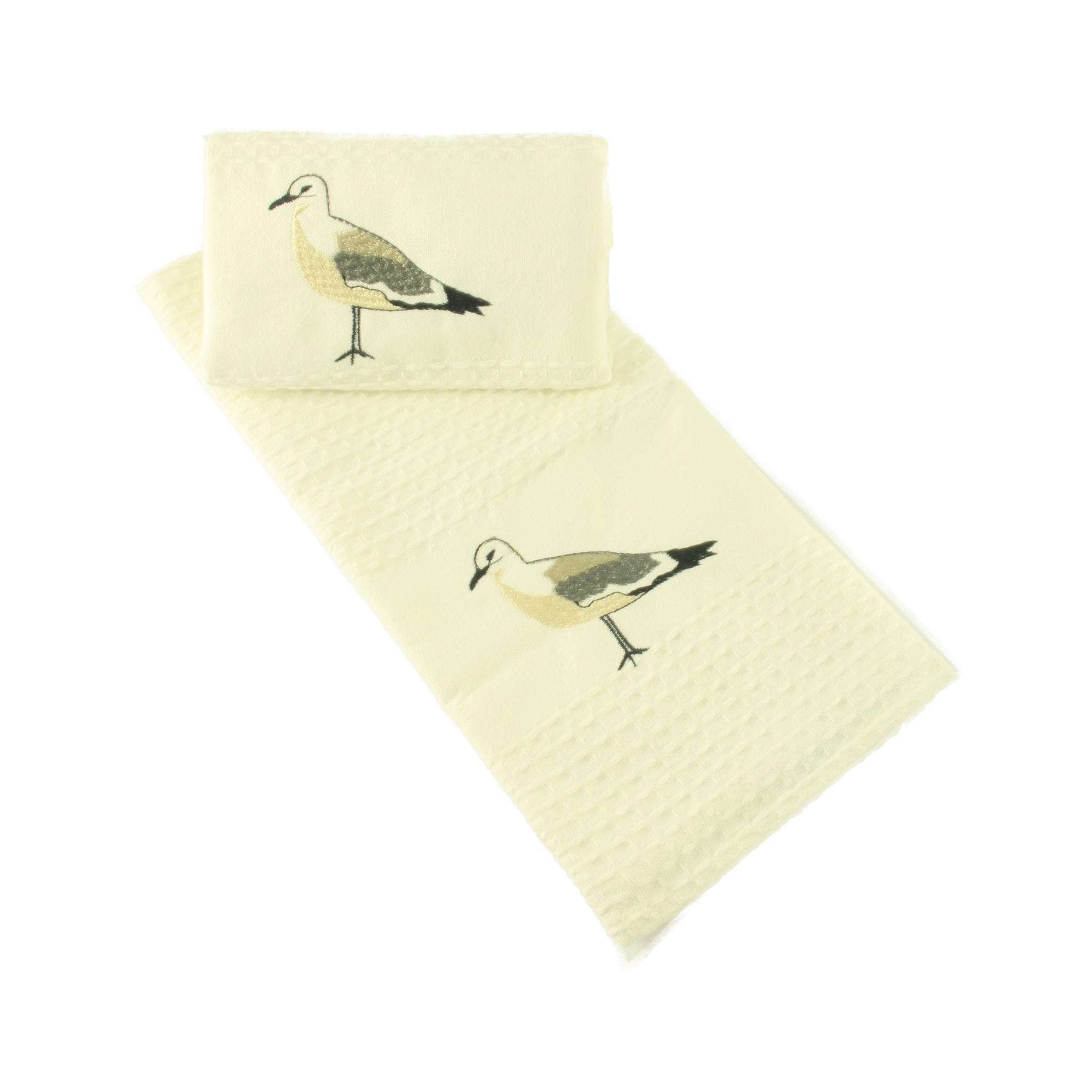 Tea Towel Waffle Weave Pack of  2 Seagull Motive