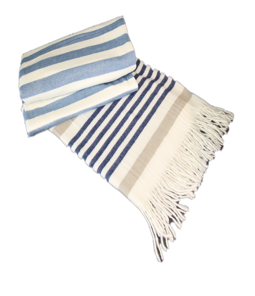Throw Blanket 150x200cm Light Stripe Blue